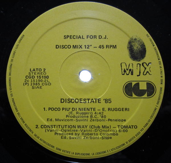 Various - Discoestate '85 | CGD (CGD 15190) - 2