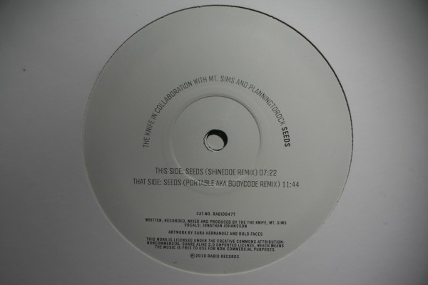 The Knife In Collaboration With Mt. Sims And Planningtorock - Seeds | Rabid Records (RABID047T) - 3 The Knife In Collaboration With Mt. Sims And Planningtorock - Seeds | Rabid Records (RABID047T) - 3