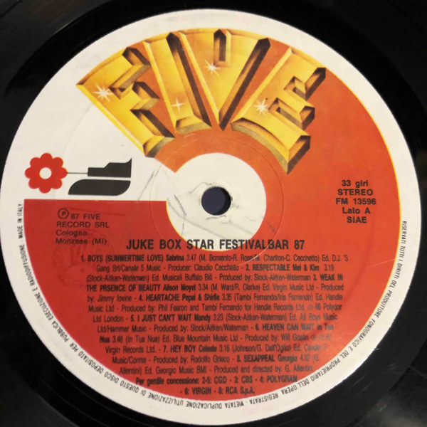 Various - Juke Box Star - Festivalbar '87 | Five (FM 13596) - 4
