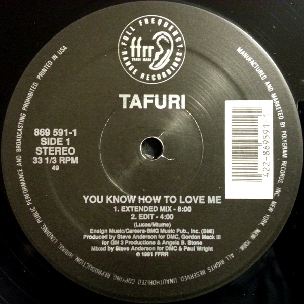 Tafuri - You Know How To Love Me / Start Up The Fire | FFRR (869 591-1) - main Tafuri - You Know How To Love Me / Start Up The Fire | FFRR (869 591-1) - main