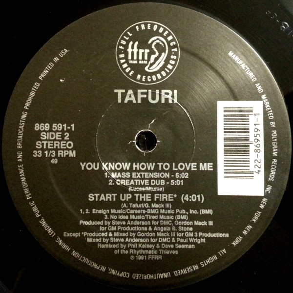 Tafuri - You Know How To Love Me / Start Up The Fire | FFRR (869 591-1) - 2 Tafuri - You Know How To Love Me / Start Up The Fire | FFRR (869 591-1) - 2