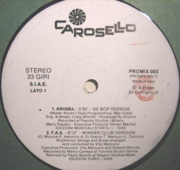 Krisma , F.A.S. , Marinella , Bob Marley & The Wailers - Untitled | Carosello (PROMIX 003) - main