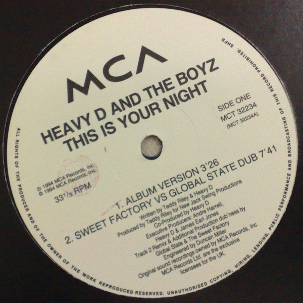 Heavy D And The Boyz - This Is Your Night | MCA Records (MCT 32234) - 4 Heavy D And The Boyz - This Is Your Night | MCA Records (MCT 32234) - 4
