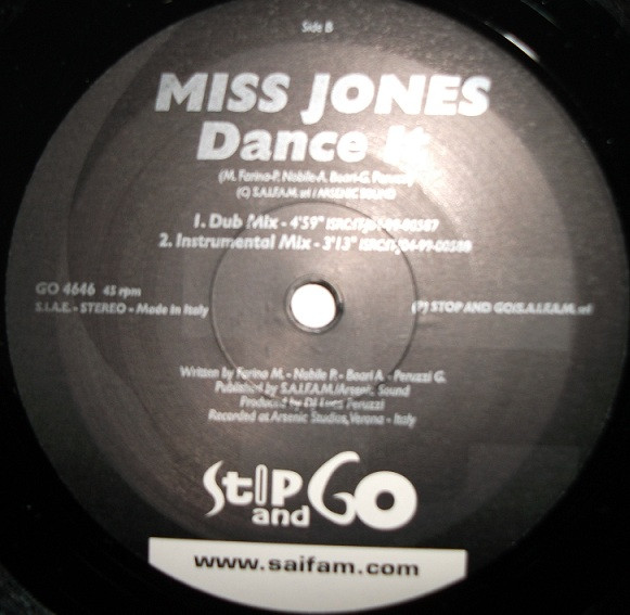 Miss Jones - Dance It | Stop And Go (GO 4646) - 2