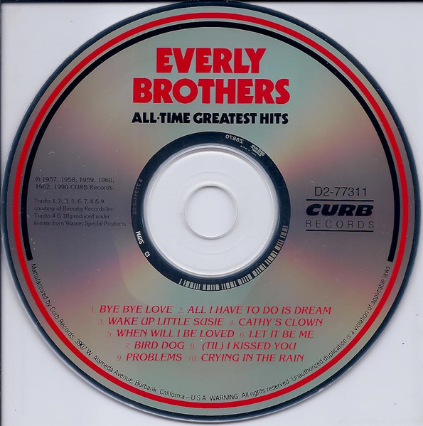 Everly Brothers - All-Time Greatest Hits | Curb Records (D2-77311) - 3 Everly Brothers - All-Time Greatest Hits | Curb Records (D2-77311) - 3