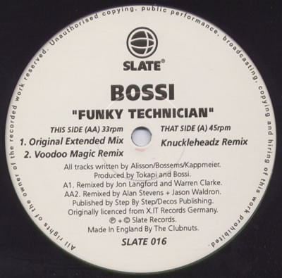 Bossi - Funky Technician | Slate (SLATE 016) - main