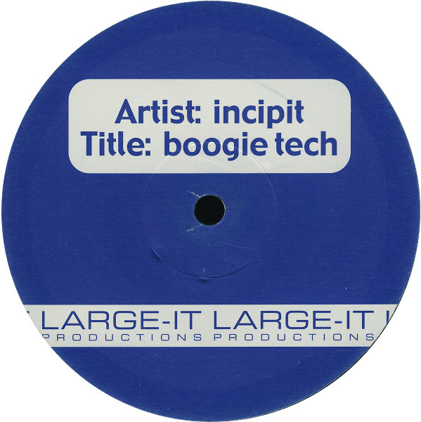 Incipit - Boogie Tech | Large-IT Productions (LGT 8017) - 3 Incipit - Boogie Tech | Large-IT Productions (LGT 8017) - 3