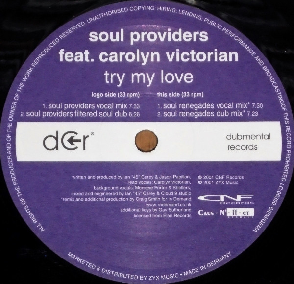 Soul Providers - Try My Love | Dubmental Records (DMR 002-12) - 2 Soul Providers - Try My Love | Dubmental Records (DMR 002-12) - 2