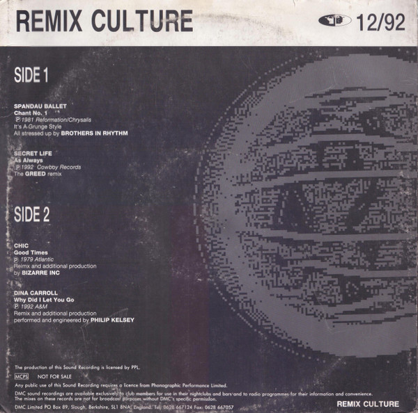 Various - Remix Culture 12/92 | DMC (DMC 119/1) - 2