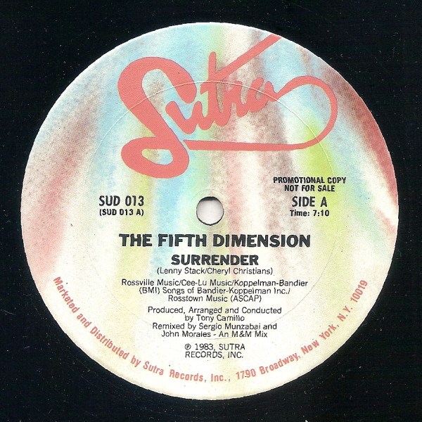 The Fifth Dimension - Surrender | Sutra Records (SUD 013)