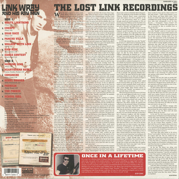 Link Wray - White Lightning: Lost Cadence Sessions ’58 | Sundazed Music (LP 5254) - 2 Link Wray - White Lightning: Lost Cadence Sessions ’58 | Sundazed Music (LP 5254) - 2
