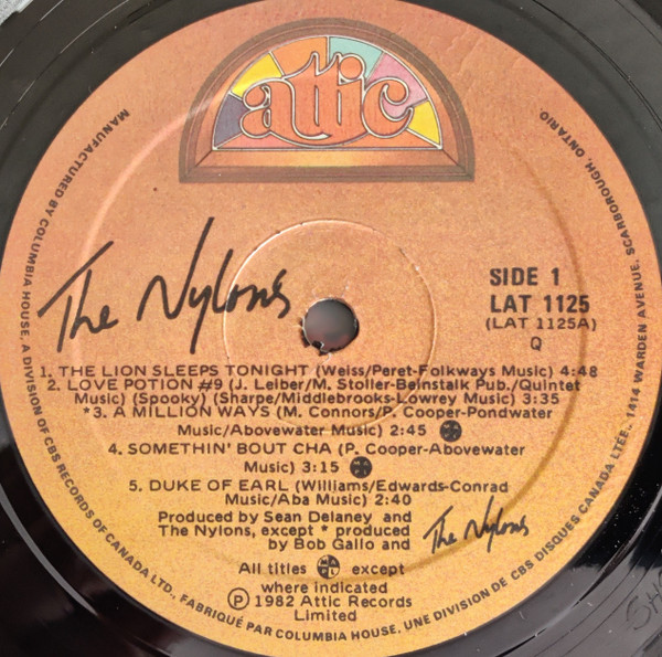 The Nylons - The Nylons | Attic (LAT 1125) - 3 The Nylons - The Nylons | Attic (LAT 1125) - 3