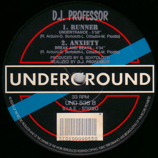 D.J. Professor - Runner / Anxiety | Underground (UND 536) - 2 D.J. Professor - Runner / Anxiety | Underground (UND 536) - 2