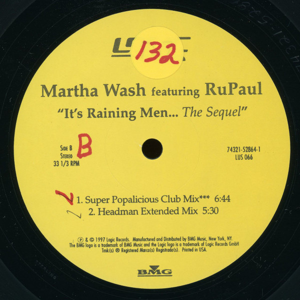 Martha Wash featuring RuPaul - It's Raining Men... The Sequel | Logic Records (74321-52864-1) - 4