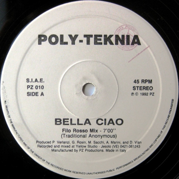 Poly-Teknia - Bella Ciao / Resistenza | PZ Productions (PZ 010) - main Poly-Teknia - Bella Ciao / Resistenza | PZ Productions (PZ 010) - main