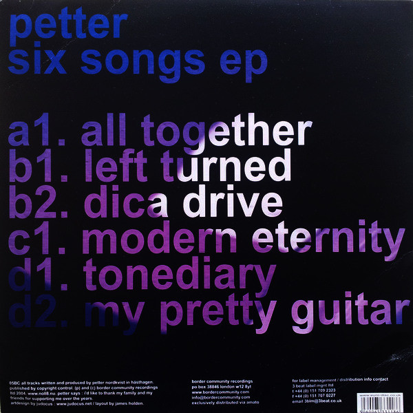 Petter - Six Songs EP | Border Community (05BC) - 2 Petter - Six Songs EP | Border Community (05BC) - 2
