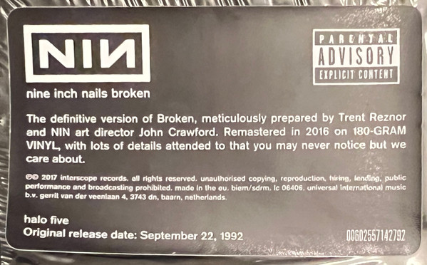 Nine Inch Nails - Broken (LP + 7" - Definitive Edition - Europe Release) [Vinyl] | Nothing Records (00602557142792) - 14