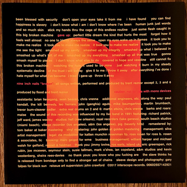 Nine Inch Nails - Broken (LP + 7" - Definitive Edition - Europe Release) [Vinyl] | Nothing Records (00602557142792) - 6