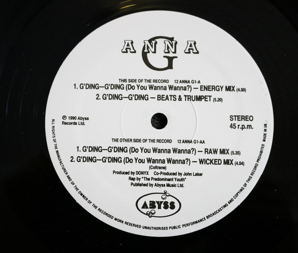 Anna G - G'Ding - G'Ding (Do You Wanna Wanna?) | Abyss (12 ANNA G 1) - 2