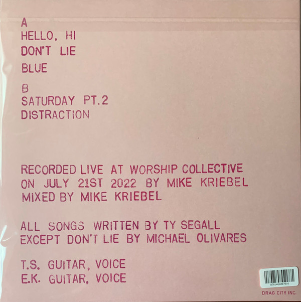 Ty Segall & Emmett Kelly - Live At Worship | Drag City (DC878) - 2 Ty Segall & Emmett Kelly - Live At Worship | Drag City (DC878) - 2