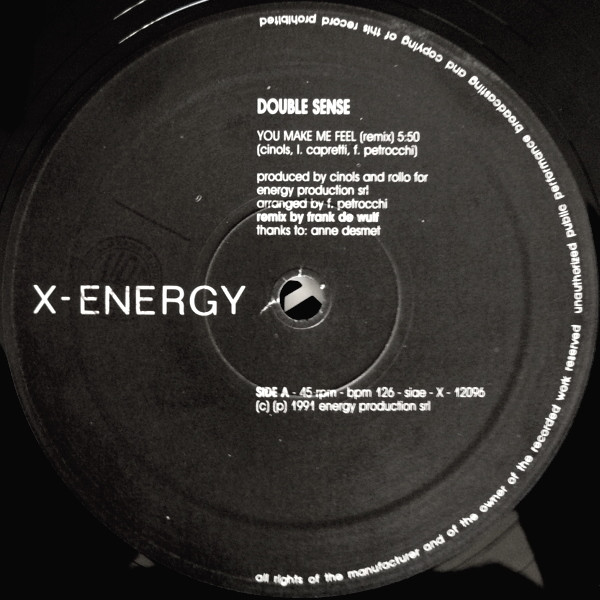 Double Sense - You Make Me Feel | X-Energy Records (X-12096) - 3 Double Sense - You Make Me Feel | X-Energy Records (X-12096) - 3