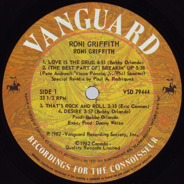 Roni Griffith - Roni Griffith [Vinyl] | Vanguard (VSD 79444) - 3