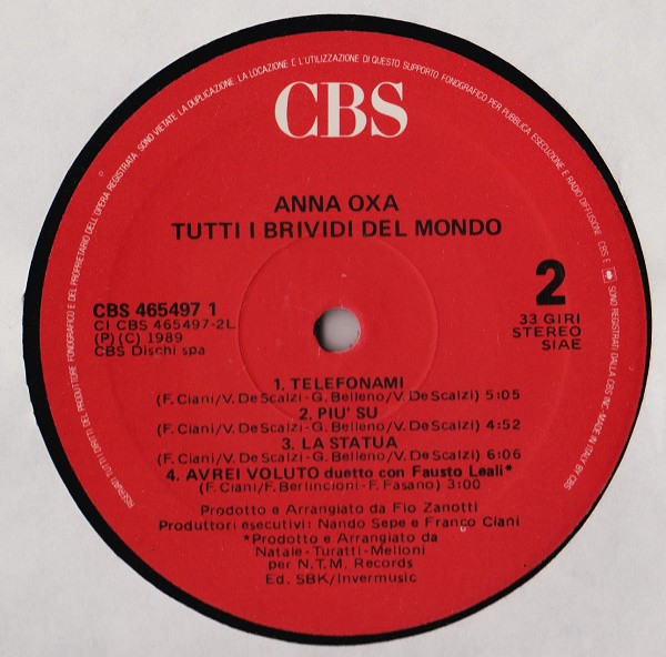 Anna Oxa - Tutti I Brividi Del Mondo | CBS (CBS 465497 1) - 4 Anna Oxa - Tutti I Brividi Del Mondo | CBS (CBS 465497 1) - 4