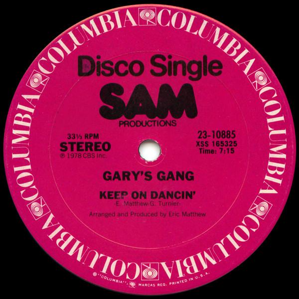 Gary's Gang - Keep On Dancin' / Do It At The Disco | Columbia (23-10885) - main Gary's Gang - Keep On Dancin' / Do It At The Disco | Columbia (23-10885) - main