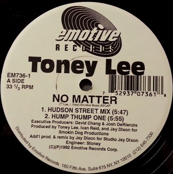 Toney Lee - No Matter | Emotive Records (EM736-1)