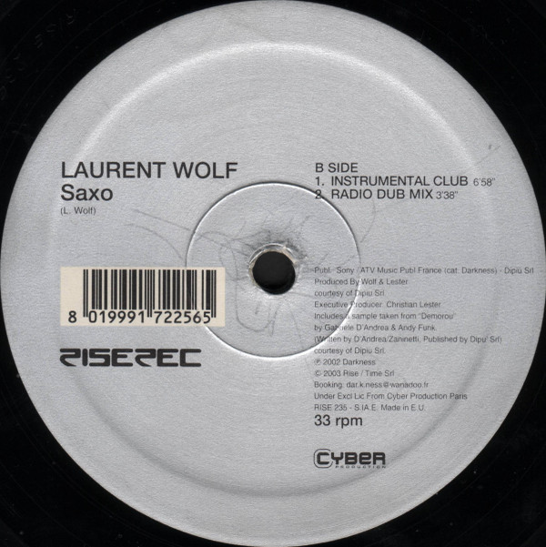 Laurent Wolf - Saxo | Rise (RISE 235) - 3 Laurent Wolf - Saxo | Rise (RISE 235) - 3