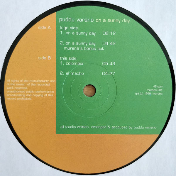 Puddu Varano - On A Sunny Day | Murena Records (Murena 001) - 4 Puddu Varano - On A Sunny Day | Murena Records (Murena 001) - 4