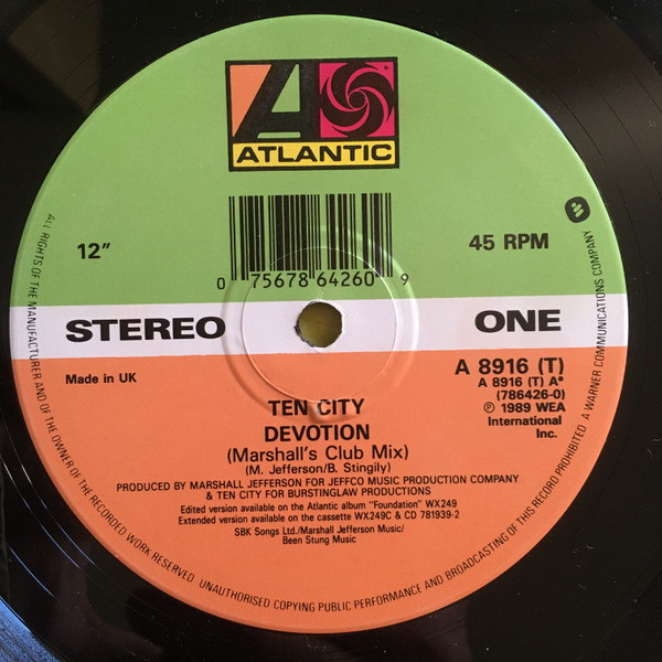 Ten City - Devotion | Atlantic (A 8916 T) - 3