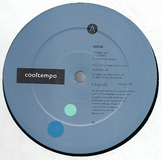 Adeva - I Thank You (The Smack Mixes) | Cooltempo (COOLXR 192) - 3