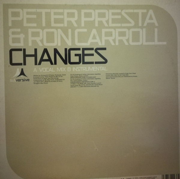 Peter Presta Feat. Ron Carroll - Changes | Subversive (SUB 93T)