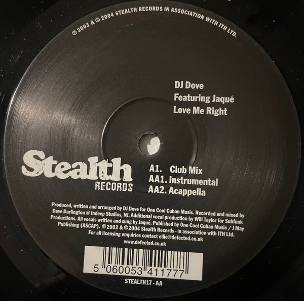 DJ Dove Featuring Jaquita - Love Me Right | Stealth Records (STEALTH17) - 2 DJ Dove Featuring Jaquita - Love Me Right | Stealth Records (STEALTH17) - 2
