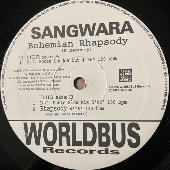 Sangwara - Bohemian Rhapsody | Worldbus Records (WB1050) - main
