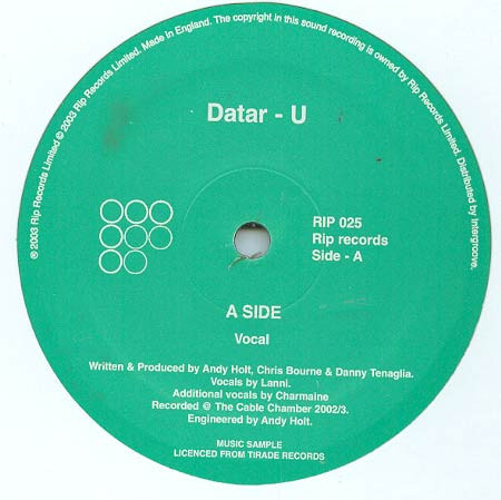 Datar - U | Rip Records (RIP 025) - main