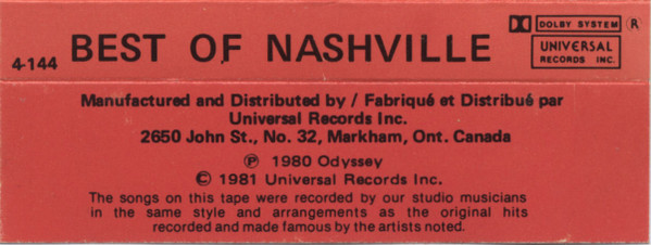 Unknown Artist - Best Of Nashville | Universal Records Inc. (4-144) - 2 Unknown Artist - Best Of Nashville | Universal Records Inc. (4-144) - 2