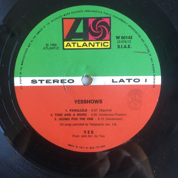 Yes - Yesshows | Atlantic (W 60142) - 3