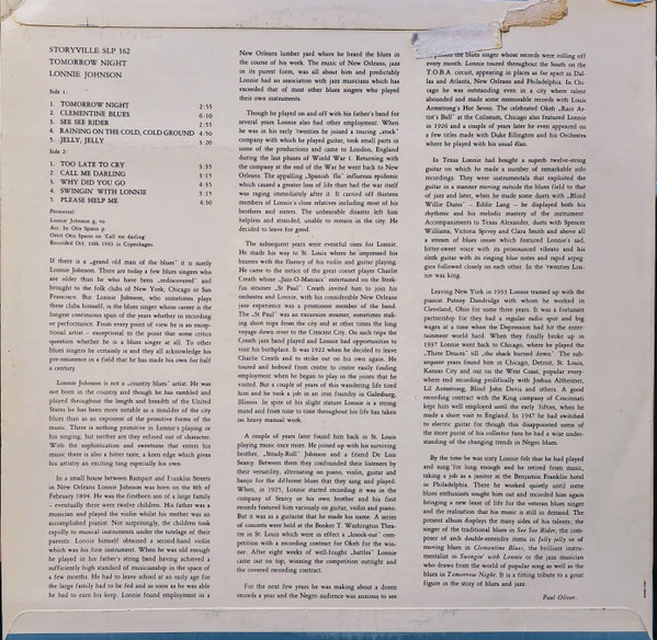 Lonnie Johnson - Portraits In Blues Vol. 6 | Storyville (SLP 162) - 2 Lonnie Johnson - Portraits In Blues Vol. 6 | Storyville (SLP 162) - 2