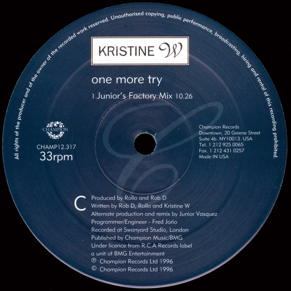 Kristine W - One More Try | Champion (CHAMP12.317) - 5 Kristine W - One More Try | Champion (CHAMP12.317) - 5