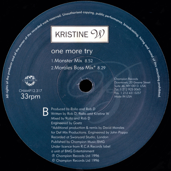 Kristine W - One More Try | Champion (CHAMP12.317) - 4 Kristine W - One More Try | Champion (CHAMP12.317) - 4