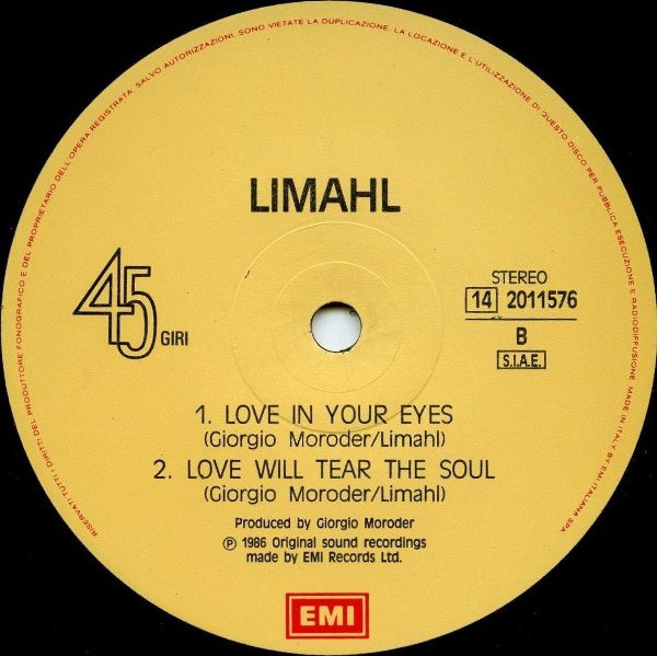 Limahl - Love In Your Eyes | EMI (14-2011576) - 3