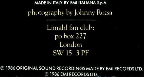 Limahl - Love In Your Eyes | EMI (14-2011576) - 8