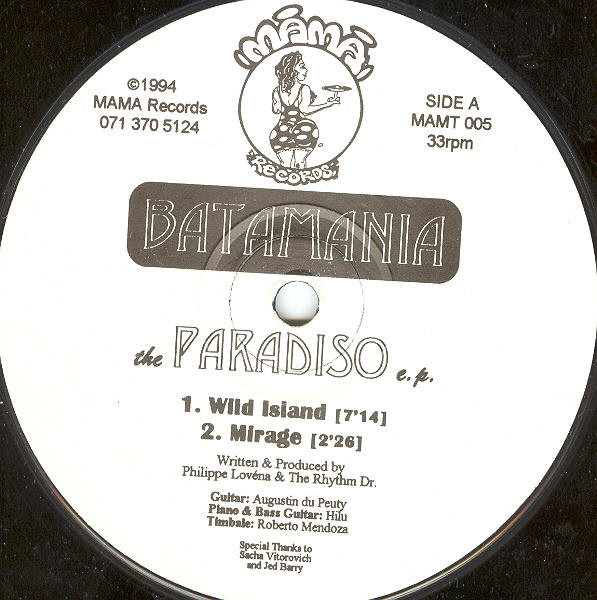 Batamania - The Paradiso E.P. | MAMA Records (MAMT 005) - main Batamania - The Paradiso E.P. | MAMA Records (MAMT 005) - main