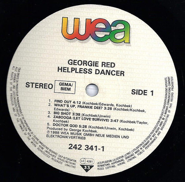 Georgie Red - Helpless Dancer | WEA (242 341-1) - 5