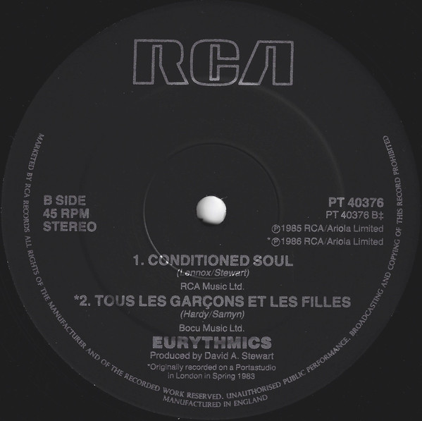 Eurythmics - It's Alright (Baby's Coming Back) | RCA (PT 40376) - 4 Eurythmics - It's Alright (Baby's Coming Back) | RCA (PT 40376) - 4