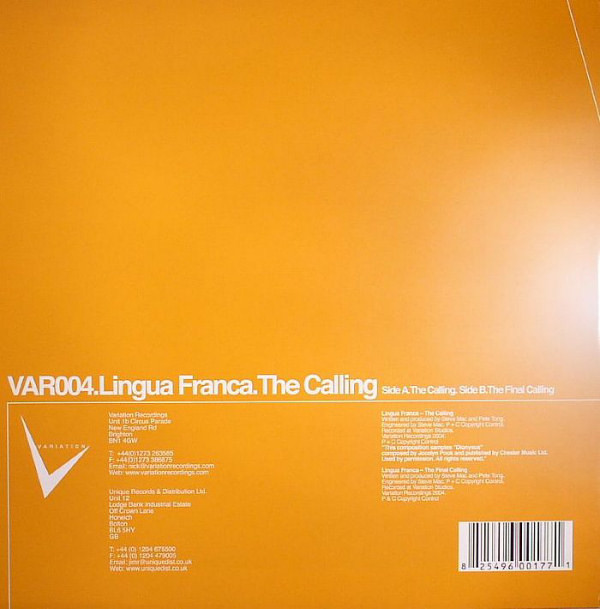 Pete Tong & Steve Mac present Lingua Franca - The Calling | Variation Recordings (VAR004) - 2