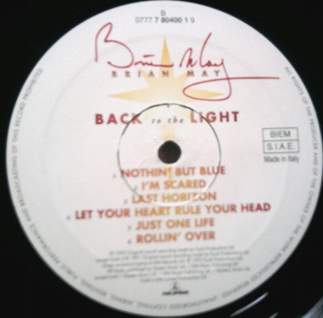 Brian May - Back To The Light | Parlophone (0777 7 80400 1 9) - 3