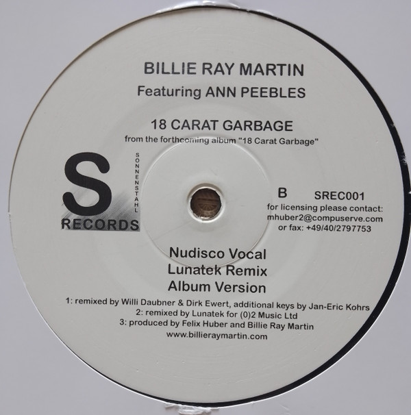 Billie Ray Martin Featuring Ann Peebles - 18 Carat Garbage | Sonnenstahl Records (SREC001) - 2 Billie Ray Martin Featuring Ann Peebles - 18 Carat Garbage | Sonnenstahl Records (SREC001) - 2